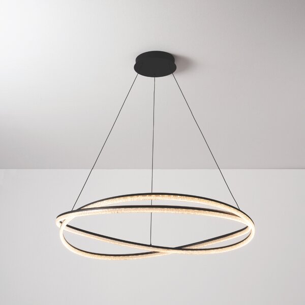 Černé kovové závěsné LED světlo Nova Luce Ofelia 95 cm