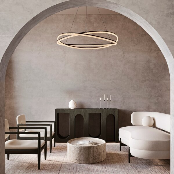 Černé kovové závěsné LED světlo Nova Luce Ofelia 95 cm