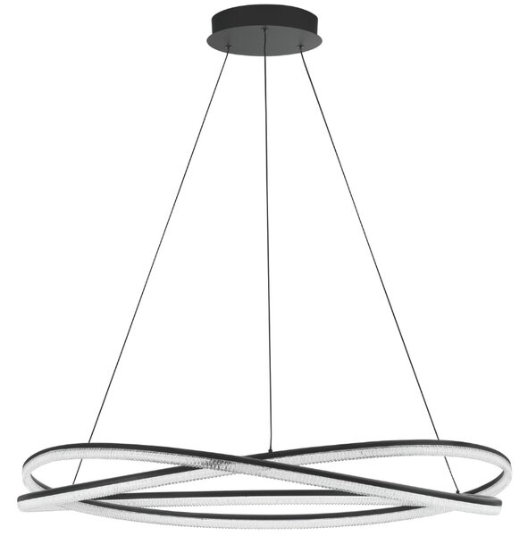 Černé kovové závěsné LED světlo Nova Luce Ofelia 95 cm