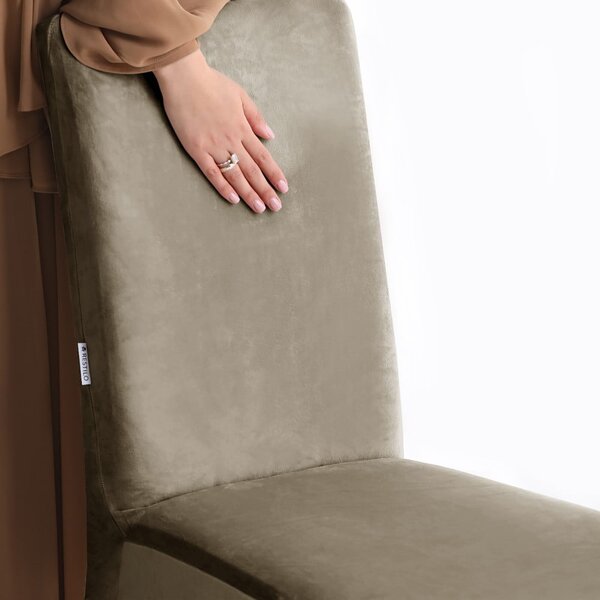 Šedobéžové napínací potahy v sadě 4 ks na židli 48 cm Sento – Restilo