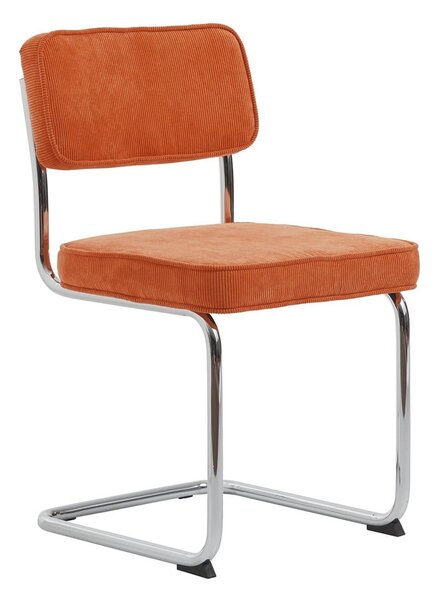 Oranžová manšestrová jídelní židle Rupert – Unique Furniture