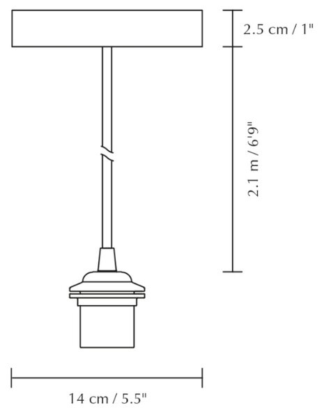 Černý napájecí kabel ke světlům UMAGE Rosette 210 cm