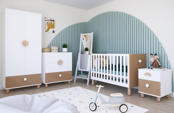 Dětská postýlka Loft 120 x 60 cm Barevné provedení: Kašmír, Úložný prostor k postýlce: Jeden šuplík na kolečkách