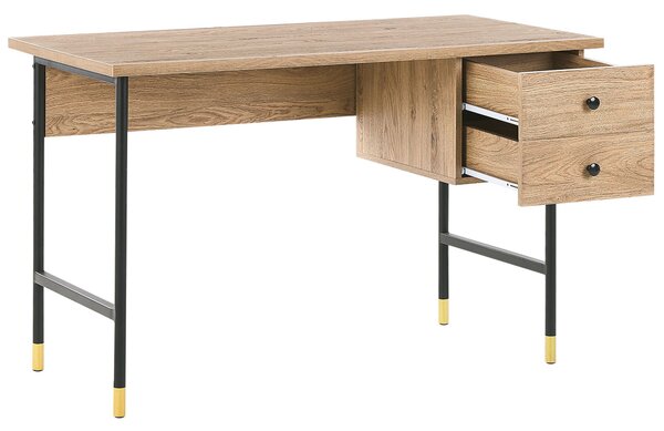 Pracovní stůl ABILEN Světle hnědá 120 cm 60 cm se zásuvkami