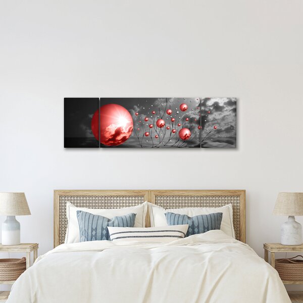 Obraz červených koulí (170x50 cm)