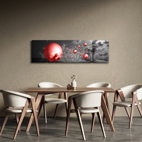 Obraz červených koulí (170x50 cm)