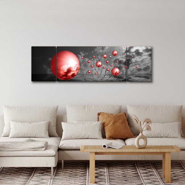 Obraz červených koulí (170x50 cm)