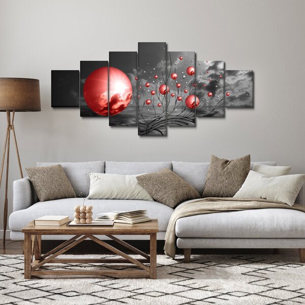 Obraz červených koulí (210x100 cm)