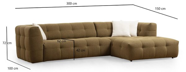 Rohová sedačka Cadellona (P) (khaki). Akce -25%