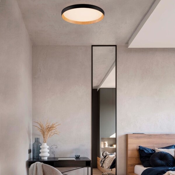 Nova Luce Černé kovové stropní LED světlo Vomos 40 cm