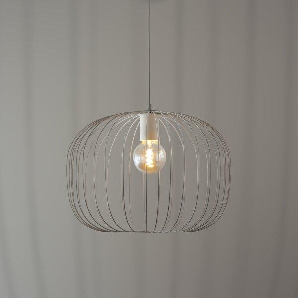 Lustr na lanku OVELLA 1xE27/15W/230V pr. 46 cm krémová