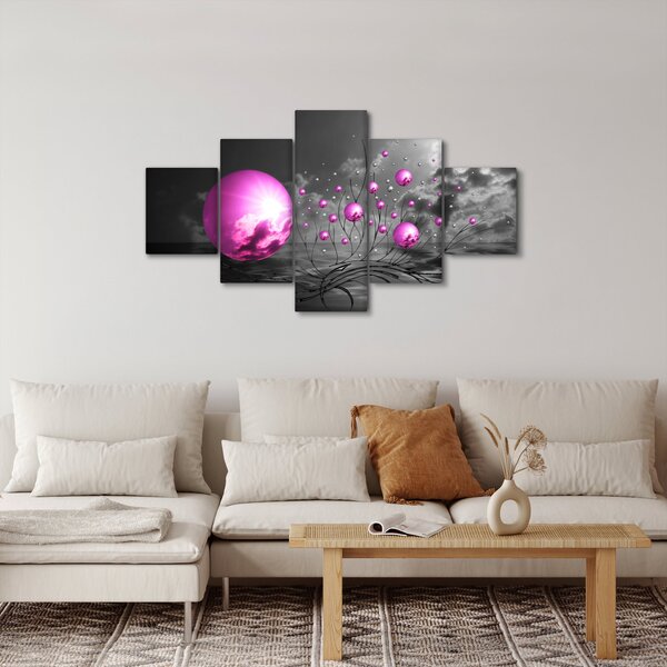 Obraz růžových koulí (125x70 cm)