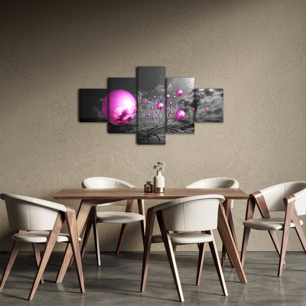 Obraz růžových koulí (125x70 cm)