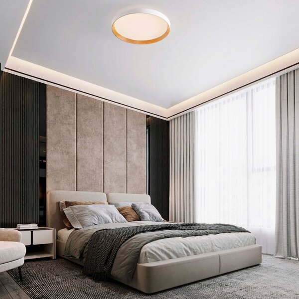 -25 % Dny MOMENTI– Bílé kovové stropní LED světlo Nova Luce Vomos 40 cm