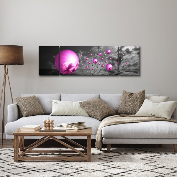 Obraz růžových koulí (170x50 cm)