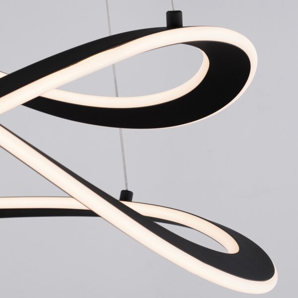 Černé kovové závěsné LED světlo Nova Luce Celestia 60 cm