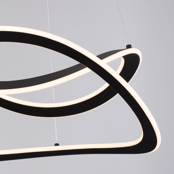 Černé kovové závěsné LED světlo Nova Luce Celestia 60 cm