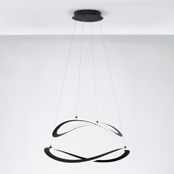 Černé kovové závěsné LED světlo Nova Luce Celestia 60 cm