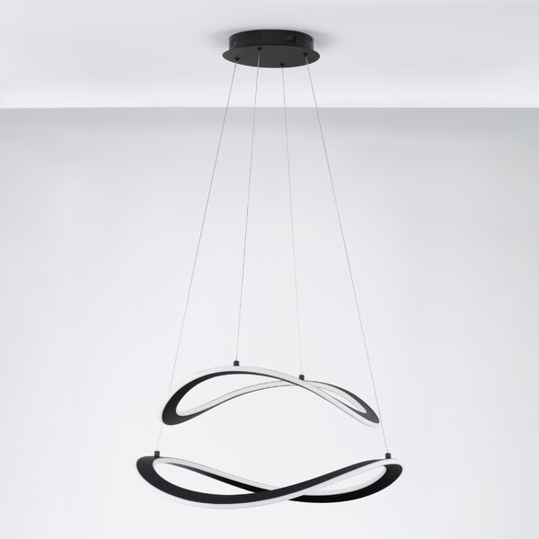 Černé kovové závěsné LED světlo Nova Luce Celestia 60 cm