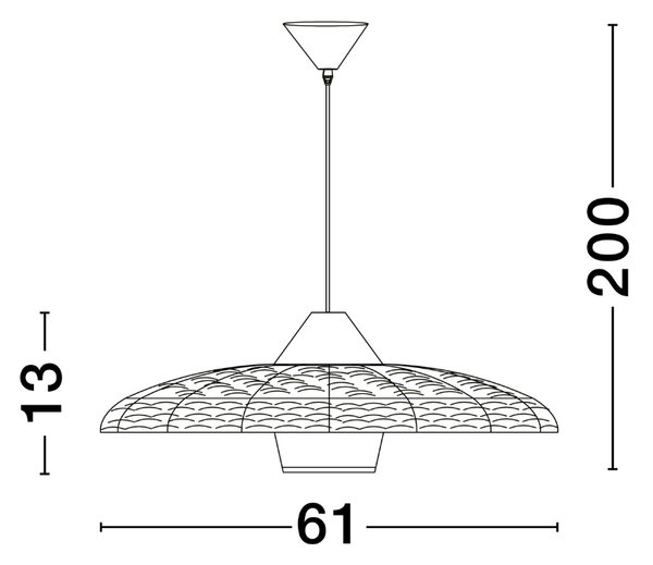 Černo-hnědé ratanové závěsné světlo Nova Luce Capa 61 cm