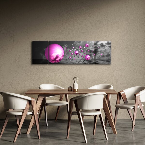 Obraz růžových koulí (170x50 cm)