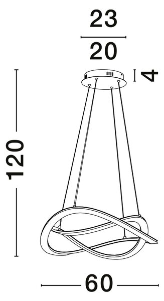 Černé kovové závěsné LED světlo Nova Luce Celestia 60 cm
