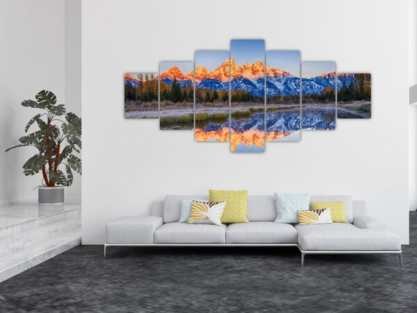 Obraz zasněžených horských štítů (210x100 cm)