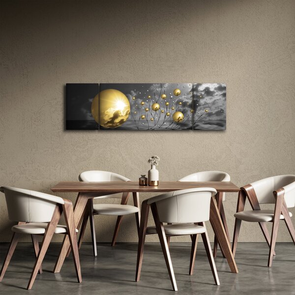 Obraz okrových koulí (170x50 cm)