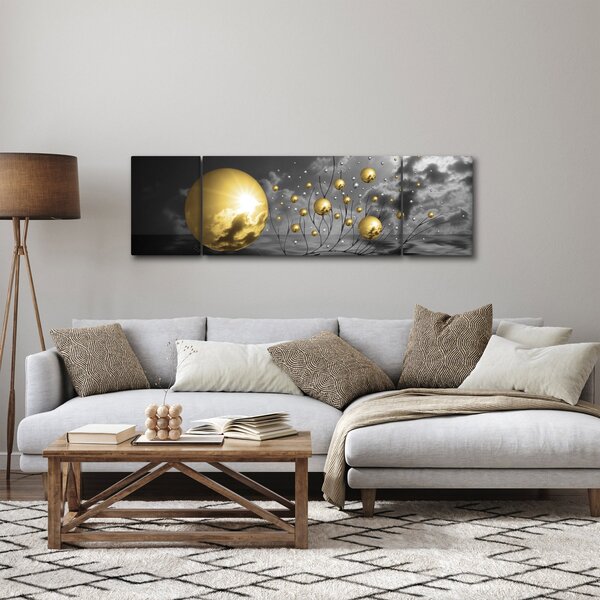 Obraz okrových koulí (170x50 cm)