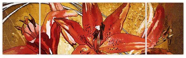 Obraz květů lilií (170x50 cm)