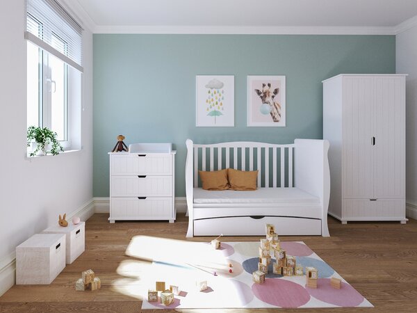 Dětská postýlka Mason 140 x 70 cm Barevné provedení: Šedá, Úložný prostor k postýlce: Bez úložného prostoru