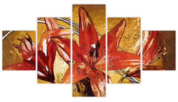 Obraz květů lilií (125x70 cm)