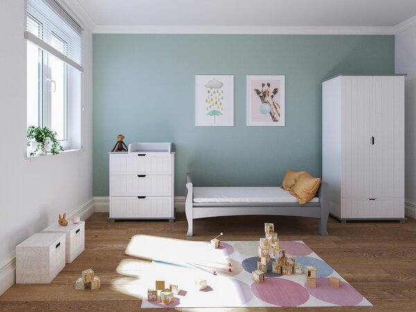 Dětská postýlka Mason 140 x 70 cm Barevné provedení: Šedá, Úložný prostor k postýlce: Bez úložného prostoru