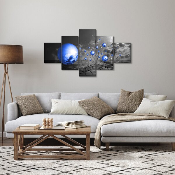 Obraz tmavé modrých koulí (125x70 cm)