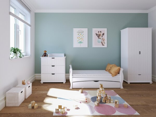 Dětská postýlka Mason 140 x 70 cm Barevné provedení: Šedá, Úložný prostor k postýlce: Bez úložného prostoru