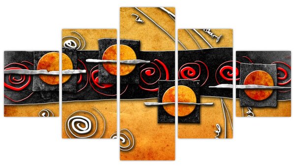 Obraz abstrakce - Planety (125x70 cm)