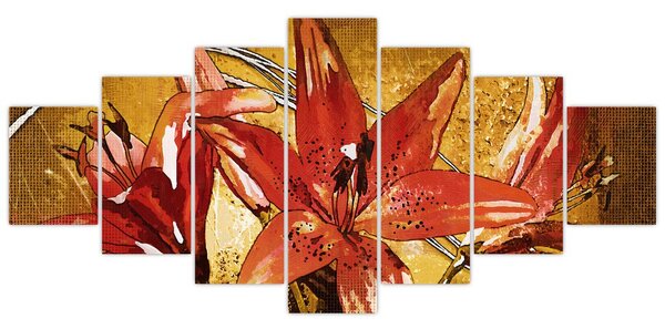 Obraz květů lilií (210x100 cm)