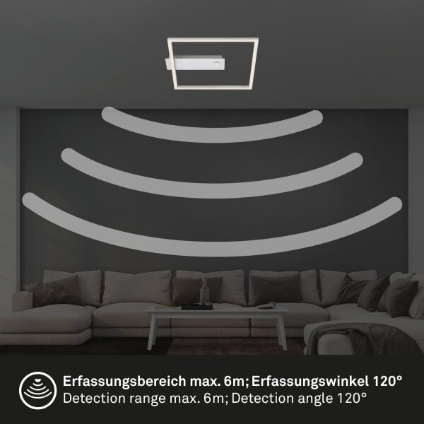 Briloner - LED Strop svítidlo se sen FRAME LED/14W/230V 3000K 30x32 cm mat chrom