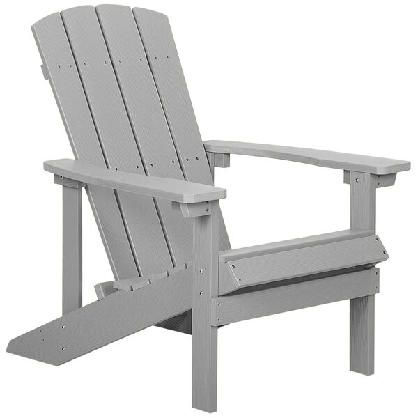 Zahradní židle ADIRONDACK s podnožkou Světle šedá