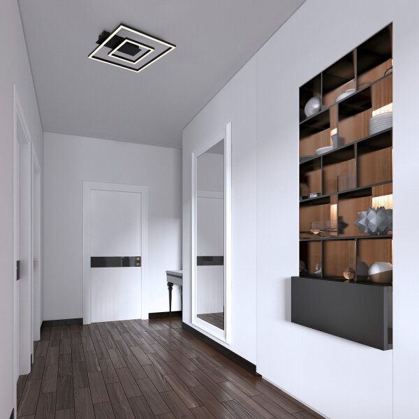 Briloner - LED Stropní svítidlo FRAME LED/22W/230V 3000K 30x32 cm černá