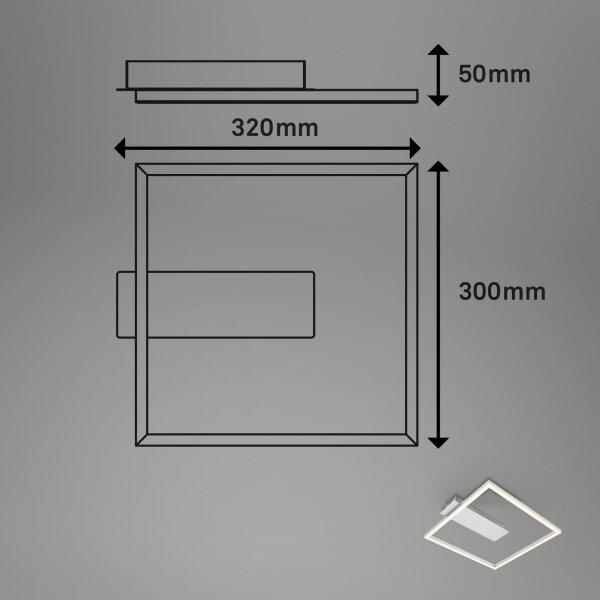 Briloner - LED Stropní svítidlo FRAME LED/14W/230V 3000K 30x32 cm matný chrom