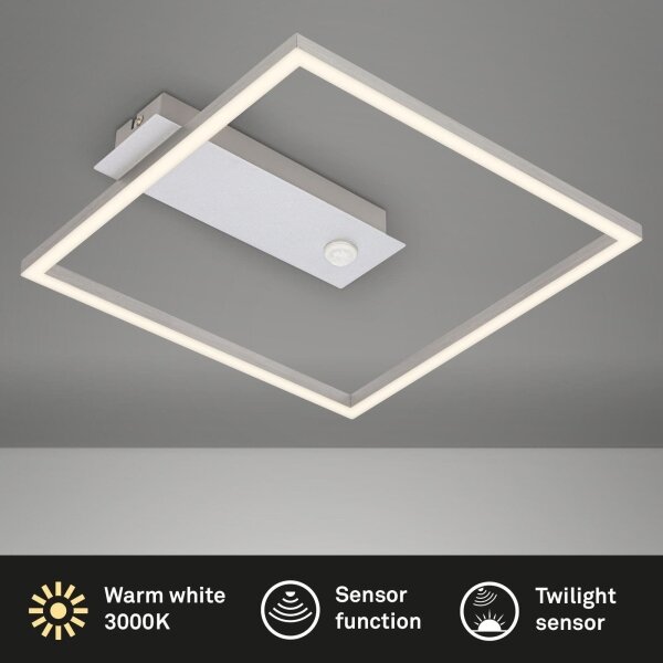 Briloner - LED Strop svítidlo se sen FRAME LED/14W/230V 3000K 30x32 cm mat chrom