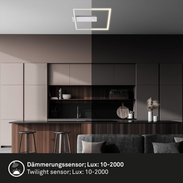 Briloner - LED Strop svítidlo se sen FRAME LED/14W/230V 3000K 30x32 cm mat chrom