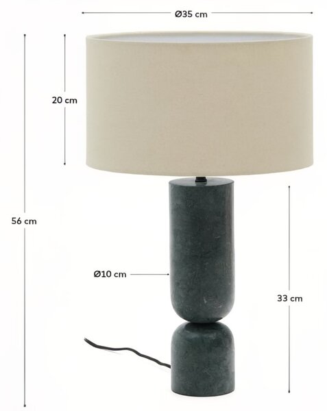 Zelená mramorová stolní lampa Kave Home Vex