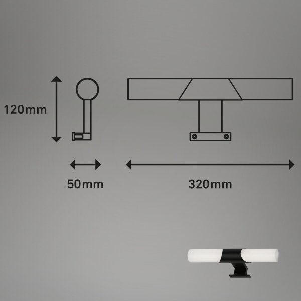 Briloner - LED Koupelnové osvětlení zrcadla LED/7W/230V 4000K IP44 32 cm černá