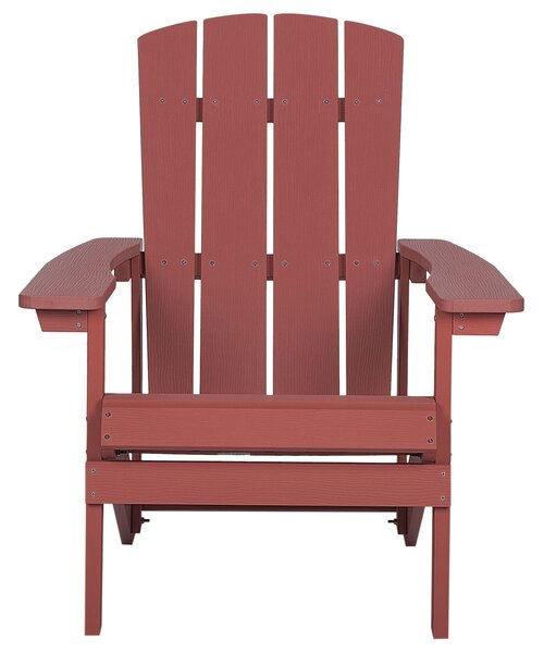 Zahradní židle ADIRONDACK s podnožkou Červená