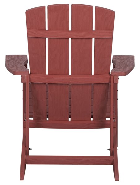 Zahradní židle ADIRONDACK s podnožkou Červená