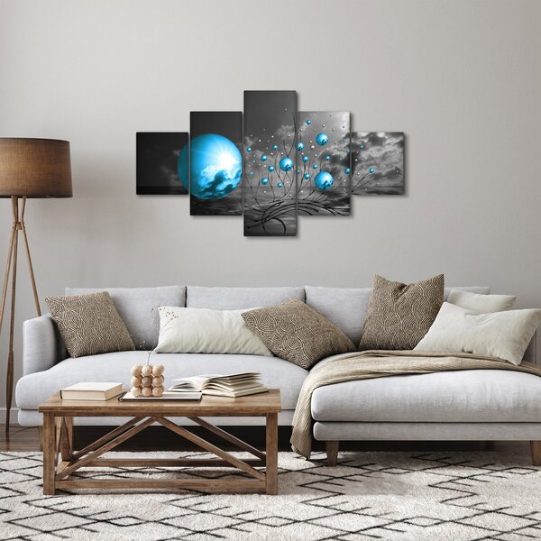 Obraz světle modrých koulí (125x70 cm)