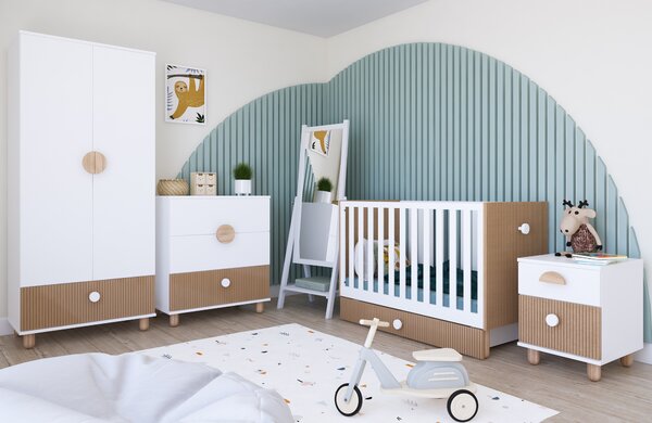 Dětská postýlka Loft 120 x 60 cm Barevné provedení: Kašmír, Úložný prostor k postýlce: Jeden šuplík na kolečkách