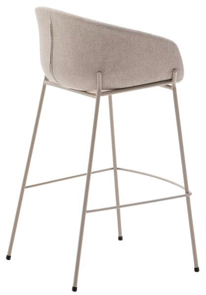 Béžová čalouněná barová židle Kave Home Yvette 75 cm